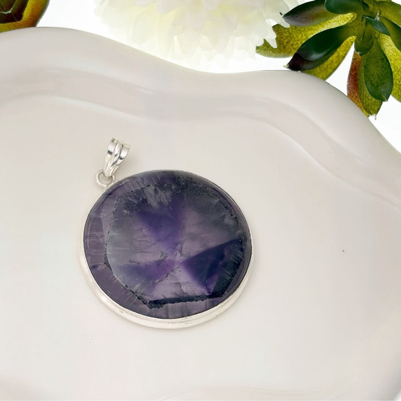 Sterling Silver 925 Jewelry Set Star Amethyst Pendant & Multi Bracelet - Picture 6 of 11